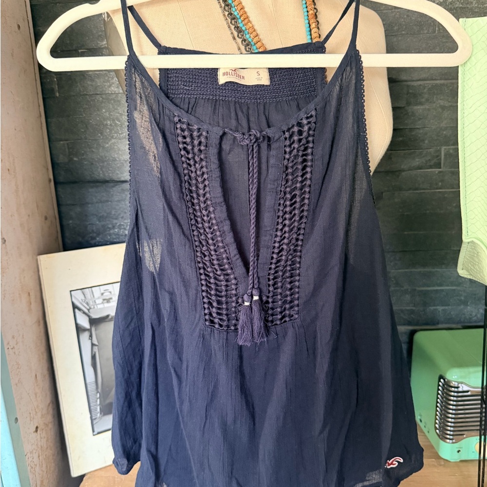 Hollister  Navy Blue Sleeveless Top